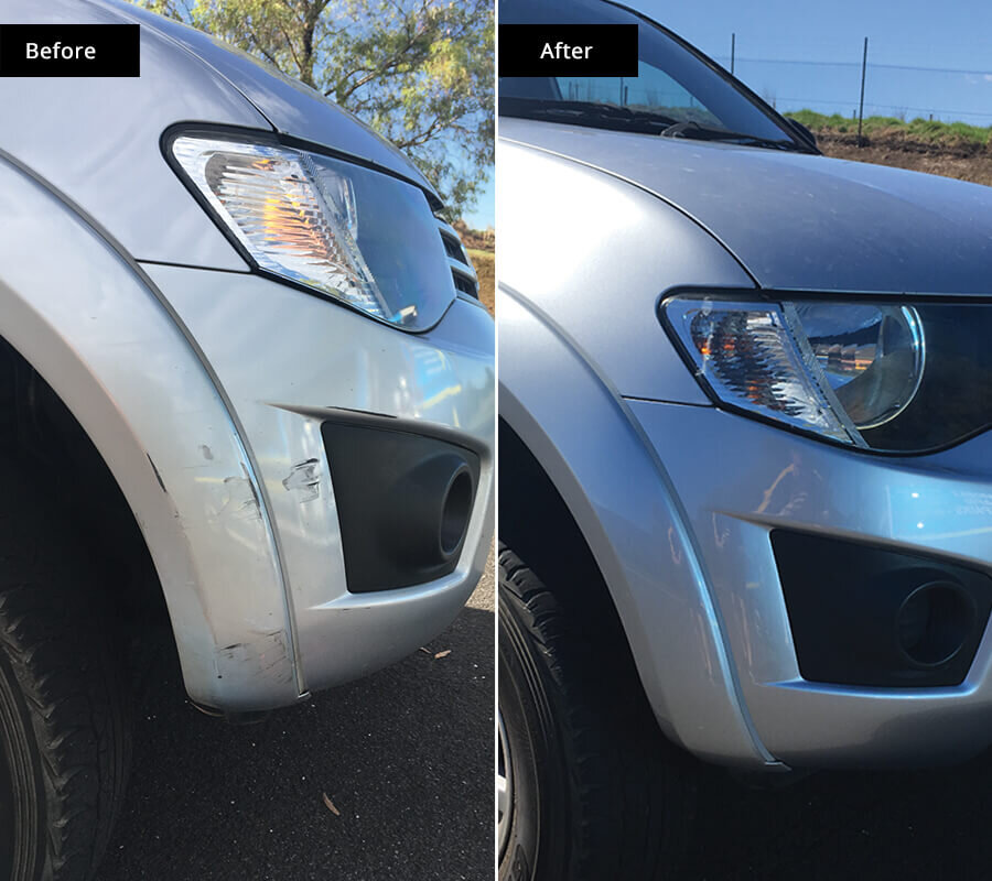 Scratch repair result
